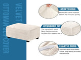 Ottoman Covers Slipcover Rectangle Real Velvet Plh 1 Piece Form Fit Stretch Folding Storage Covers V1258-DP02-F-633