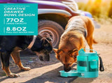 Portable Pet Water Bottle with Built-in Bowl Leak-Proof, Large Capacity 77oz for Camping, Hiking, V1341-ZY-BDSN4FC5-PURPLE