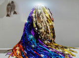 20 Pcs Wedding Wands Metallic Foil Christmas Tinsel Sticks with Bells Glitter Foil Tinsel Streamers V1366-AZ2-W-18458