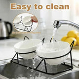 15 Degree Raised Ceramic Cat Bowl Set V1237-ZY-908-082
