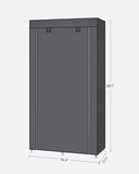 SONGMICS Portable Clothes Storage with 6 Shelves and 1 Clothes Hanging Rail Grey V227-8498402109162