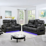 3-2 Seater Electric Air Leather Dark Grey Recliner Set V43-SET-EMP-3R-2RGR