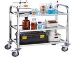 VEVOR Stainless Steel Cart, 3 Layers Lab Utility Cart 181 kg Weight Capacity, Medical Cart with V952-SYSSTCFB20134R3PNV0