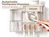 Gray Wall-Mounted Bathroom Organizer with 3 Magnetic Cups - Automatic Toothpaste Dispenser, No-Drill V888-ELOSUNG57228-3