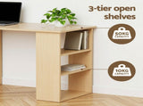 Artiss Computer Desk Drawer Shelf Oak White 120CM FURNI-B-DESK120-MAP-AB
