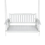 Gardeon Porch Swing Chair with Chain Garden Chair Outdoor Furniture Wooden White ODS-1956W-WH