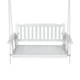 Gardeon Porch Swing Chair with Chain Garden Chair Outdoor Furniture Wooden White ODS-1956W-WH