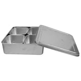 Multi Spice Containers Condiment Station Rectangular Stainless Steel Multiple Compartments Food V1192-AZ-W-27599