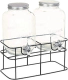 CARLA HOME 2 Pack Glass Drink Dispensers with Juice Pot Stand - 4L V178-36510