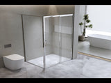 150mm Adjustable Single Door Corner Sliding Glass Shower Screen in Chrome V63-846551