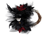 Simulation Skull Wreath with Top Hat Gothic Twig Wreath Spooky Decor for Front Door Wall Porch Party V1294-YM0901-240518HL03-2