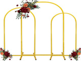 3-Piece Metal Wedding Arch Stand Set for Ceremony Backdrop, Balloon Decoration, and Party Stage V1107-CS-HLJSGM