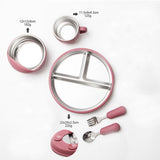 5-Piece Set - Children's Plate - Baby Plate in Stainless Steel - BPA-Free - Non-Slip - Unbreakable V1188-MS-313-0345