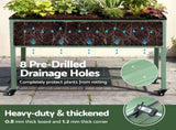 Green Fingers Elevated Raised Garden Bed Kit Mobile w/ Locking Wheels & Storage Shelf 100KG Max Load GARDEN-AG-PLAT-WLS
