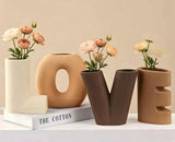 Love Vase 4-Piece Ceramic Vase Set Stylish Floral Decorative Vases for Entryway, Table Centerpiece V1107-CS-VOBDWJES22