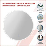 80cm LED Wall Mirror Bathroom Mirrors Light Decor Round V63-833761