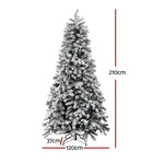 Jingle Jollys Christmas Tree 2.1m Snow Flocked LED Xmas Decoration 8 Light Modes XM-TR-WELL-7FT-GS-LED