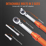 VEVOR Torque Wrench Adjustable Torque Wrench 1/4" Drive 20-200in.lb/2.3-23Nm V952-DJSNLBSKDSSZN4391V0