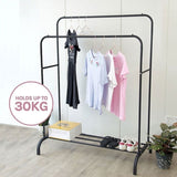 Heavy Metal Double Clothes Rail Hanging Rack Garment Display Stand Storage Shelf V63-836211