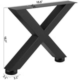 Set of 2 Steel Table Legs, 16'Height 15'Wide Dining Table Legs, Heavy Duty 3.1" Square Box Section X V952-ZT400X395MM000001V0