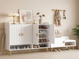 Artiss Shoe Cabinet Bench Set Adjustable Shelf Hallway Living Room White FUR-U-SHOE-BEN01-WH