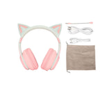 Cat Ear Bluetooth Gaming Headphones Wireless Foldable Music Headset with LED Light Detachable V1263-JX-133