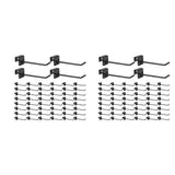 96 Pcs Gridwall 4 Inch Black Metal Panel Hook Hanger Square Tube Cubicle Coat Hook Peg V1192-AZ-W-22098