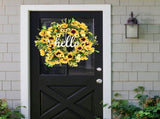 Sunflower Garland Door Ornament Ins Nordic Sunflower Decoration Hello Hanging Ornament V1294-YM0715-211029DY08-2
