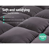 Giselle Bedding Mattress Topper Pillowtop Bamboo Charcoal Single TOPPER-CHAR-S