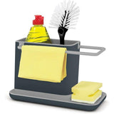 Sink storage/organizer with integrated drain, holder for sponge, brush, detergent and dishcloth, V1189-LC-LY-00025