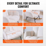 VEVOR Nursery Rocking Chair, 250 lbs Weight Capacity Teddy Fabric Upholstered Glider Rocker Chair V952-WYBBYKDYWQYWEQNVNV0