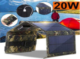 Foldable USB Solar Panel for Camping RVs Boats Smartphones and Laptops, 20 W Output, 5 V, Camouflage V1237-MS-912-024