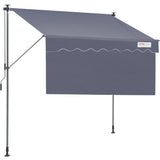 VEVOR Manual Retractable Awning, 3m Outdoor Retractable Awning Sunshade Shelter, Adjustable V952-SSSZYPHSLZS1578CSV0