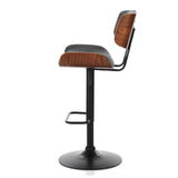 SERENIT European Wooden Black Modern Bar Stools Swivel Bar Stool Chair Counter Height V255-SE-BS5517-BLACK