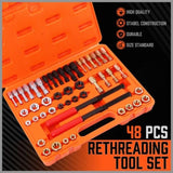 48-Pieces SAE and Metric Thread Restorer Kit Fractional Metric Thread Restorer V465-95339
