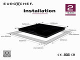 EuroChef 60cm 4 Zone Induction Cooktop, 6800W Electric, Touch Controls V219-COKICTEC640A