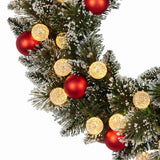 Christabelle 61cm Christmas Wreath Snowy Bristle with LED Lights Multicolour Front Door Decorat 112_SENSB104