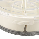Divided Serving Tray with Lid PP PET Sealed Rotatable Clear Snack Spinner Food Platter Charcuterie V1294-YM0901-3118240178811