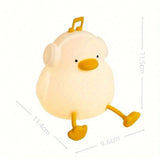 Music Duck Silicone Night Light - USB Rechargeable, Touch Sensor, Three Brightness Levels, Timer V1370-AZ4-25444
