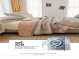Grey and Green Cotton Three-Layer Gauze Bed Cover Set - Reversible Vintage Printed Blanket with Two V888-ELOSUNG36769