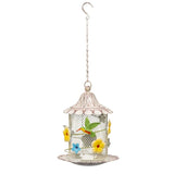 Hanging Mesh Birdfeeder w Flowers Bird 58cm V637-24852BRD
