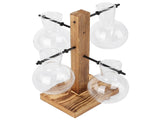 Innovative Hydroponic Vase with Wooden Stand Transparent Desktop Flower Vase for Home V1294-YM0714-3111210271911