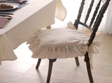 Ruffled Chair Cushions with Ties Elegant Vintage Cotton Chair Pads Soft Cotton Filled Seat Cushion V1188-ZC-DLL-599
