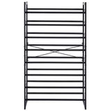 Set of 2 Black Matte Stackable Shoe Rack, 8-Tier Vertical Tower, Grey LSB-68983