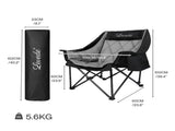 Levede Folding Camping Chair Extra Large Outdoor Portable Fishing Travel Seat OD1073-BK-AU