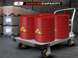 1000KG Capacity Heavy Duty Foldable Platform Truck Flatbed Push Cart Steel Dolly Trolley Cart Brake V324-CS2-PLATFTROLLEY9060