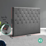 Artiss Bed Head Headboard King Single Size Fabric - CAPPI Grey BFRAME-H-CAPPI-KS-GY