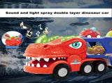 Multicolor Dinosaur Truck with 4 Pull Back Dinosaurs V1263-JX-3286