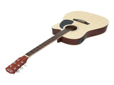 Alpha 41 Inch Acoustic Guitar Equaliser Electric Output Cutaway w/ Stand Wood GUITAR-D-41-EQ-NAT-CAPO