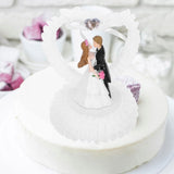 White Resin Wedding Cake Topper Romantic Bride Groom Figurine Decorative V1366-AZ2-W-19300